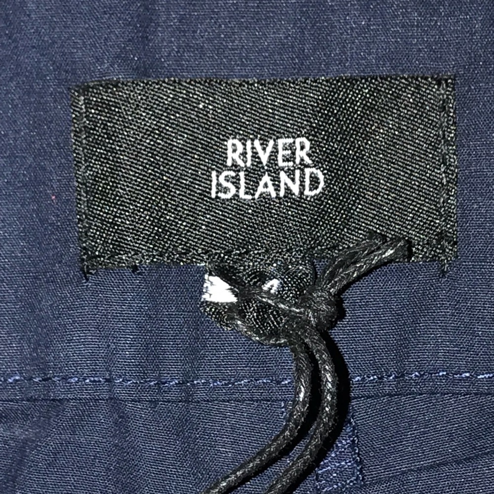River Island blue ruffle Capri pants size 10 NWT‎ - Picture 5 of 8